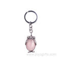 Charms Gemstone Alloy Car Keychain Owl Pendant